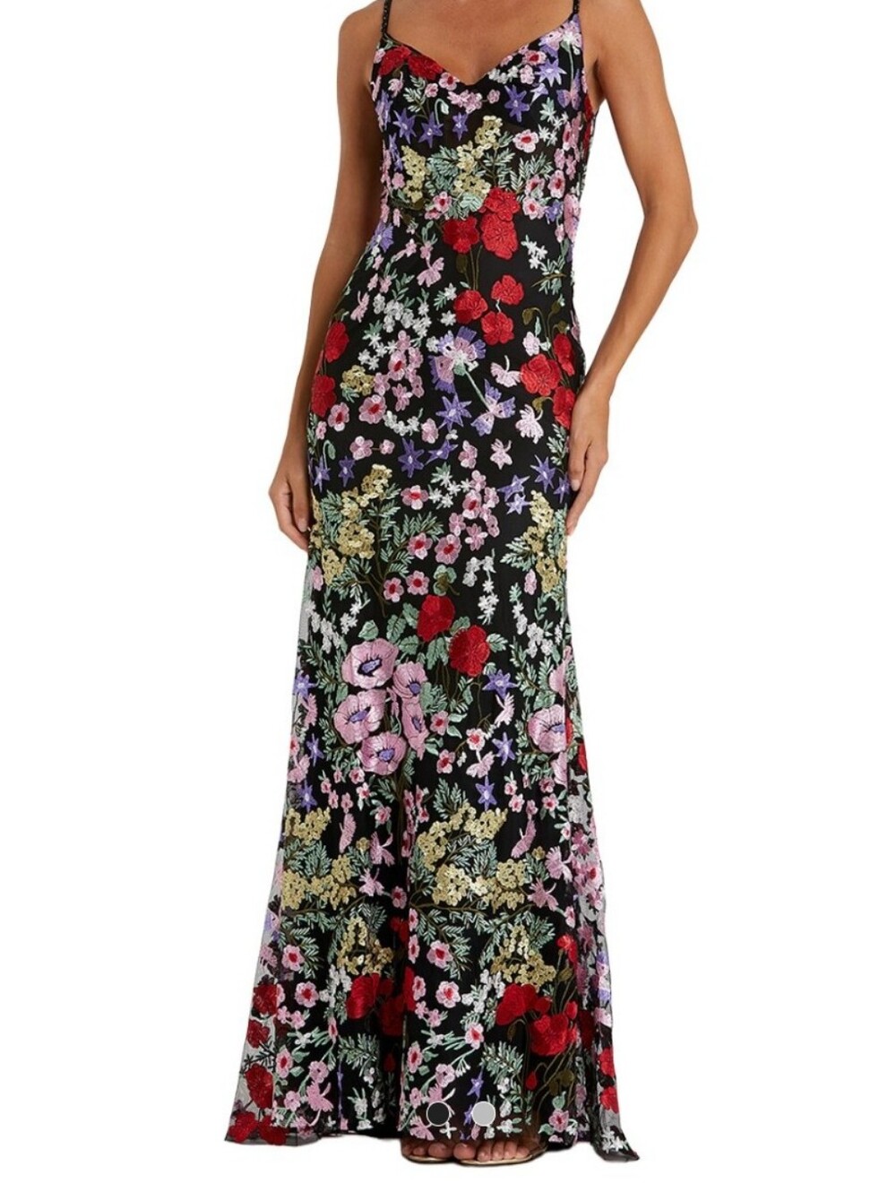 Mac Dugal Floral  Lace Sweetheart Colum Gown Dress